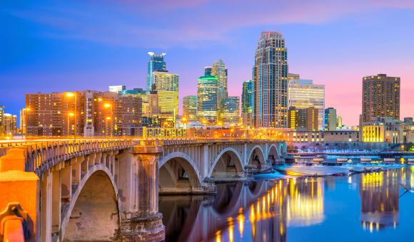 Minneapolis downtown skyline in Minnesota, USA