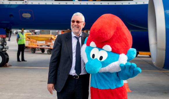 Arrivée d'Aérosmurf à Moscou