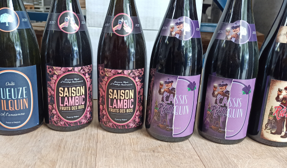 Lambic bottles in Tilquin Gueuzerie