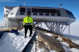 Sarah Baatout at the Princess Elizabeth Station, in Antartica